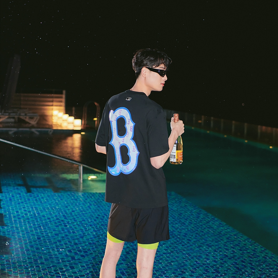 Áo Phông MLB Gradation Logo Chữ B Loang Tshirt 3ATSM0633-43BKS Màu Đen