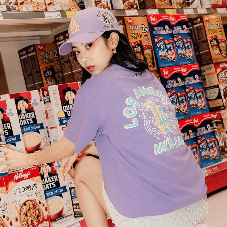Áo phông MLB Like Logo LA 31TSP1131-07V Màu Tím