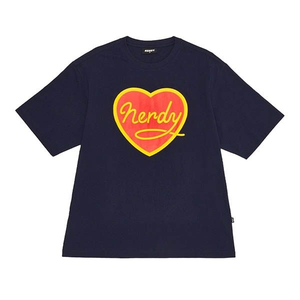 Áo Phông Nerdy Cursive Logo Heart Màu Xanh Navy
