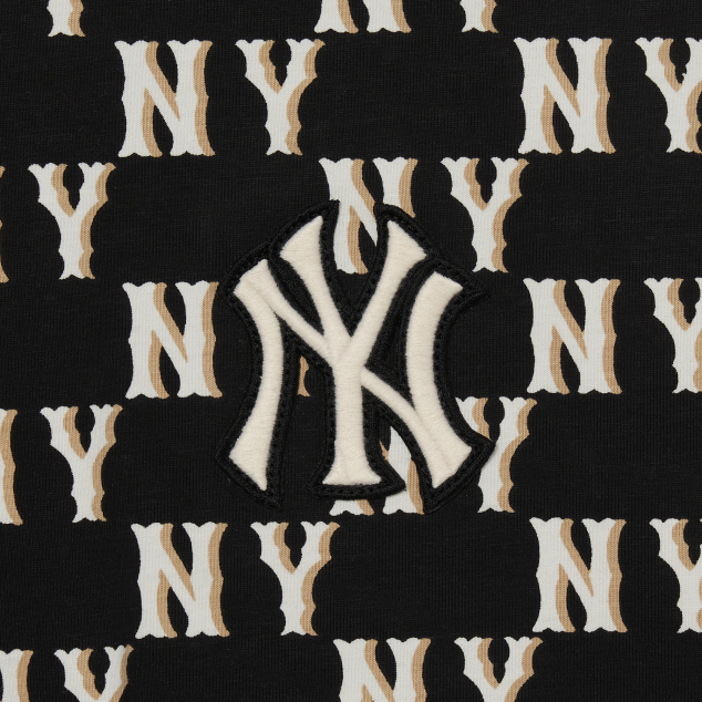 Áo Phông MLB Logo NY Monogram 3ATSM1133-50BKS Màu Đen