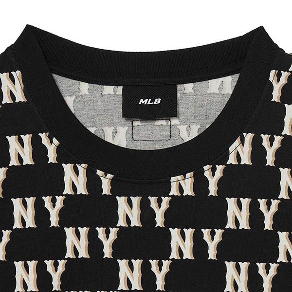 Áo Phông MLB Logo NY Monogram 3ATSM1133-50BKS Màu Đen