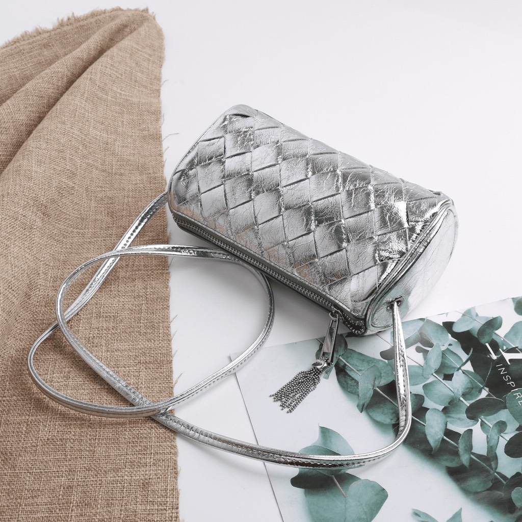 Túi Trống Mini Bottega Veneta Remake Korea Da Dê 20cm