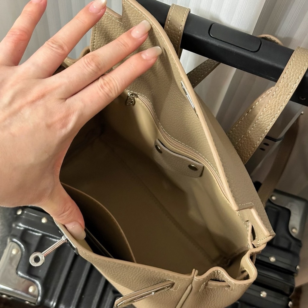 Balo Hermes Ado Remake Hàn Da Bò Togo 20cm Màu Xám