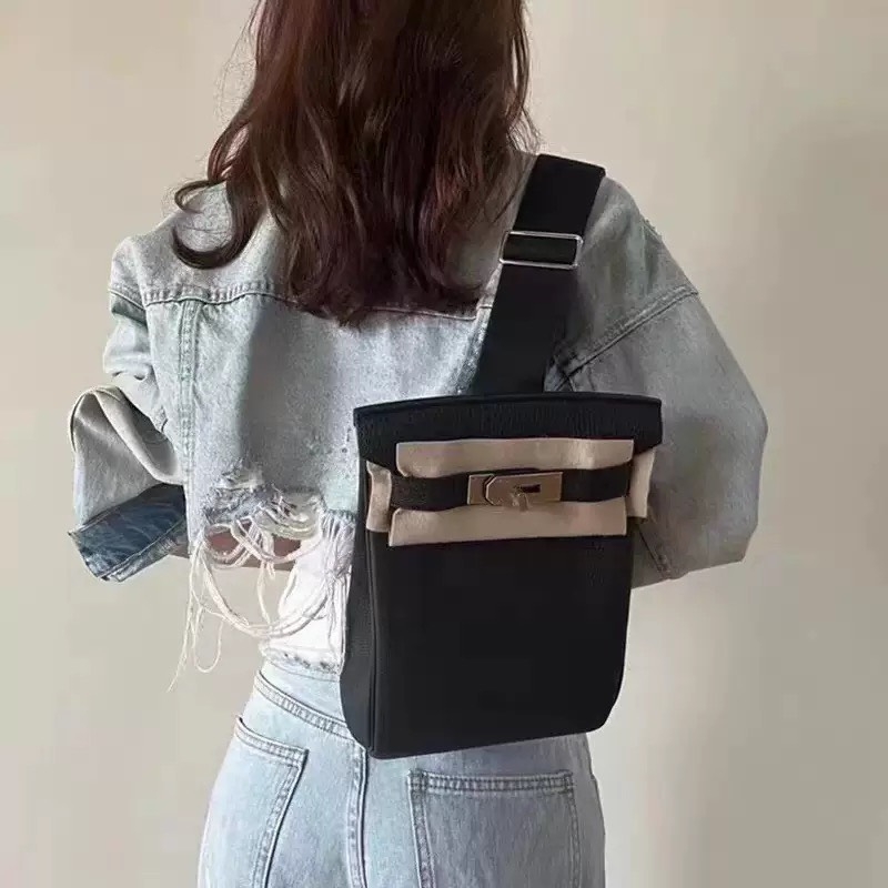 Balo HM HAC Bản Hàn Da Bò Togo Màu Đen