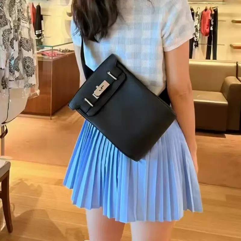 Balo HM HAC Bản Hàn Da Bò Togo Màu Đen