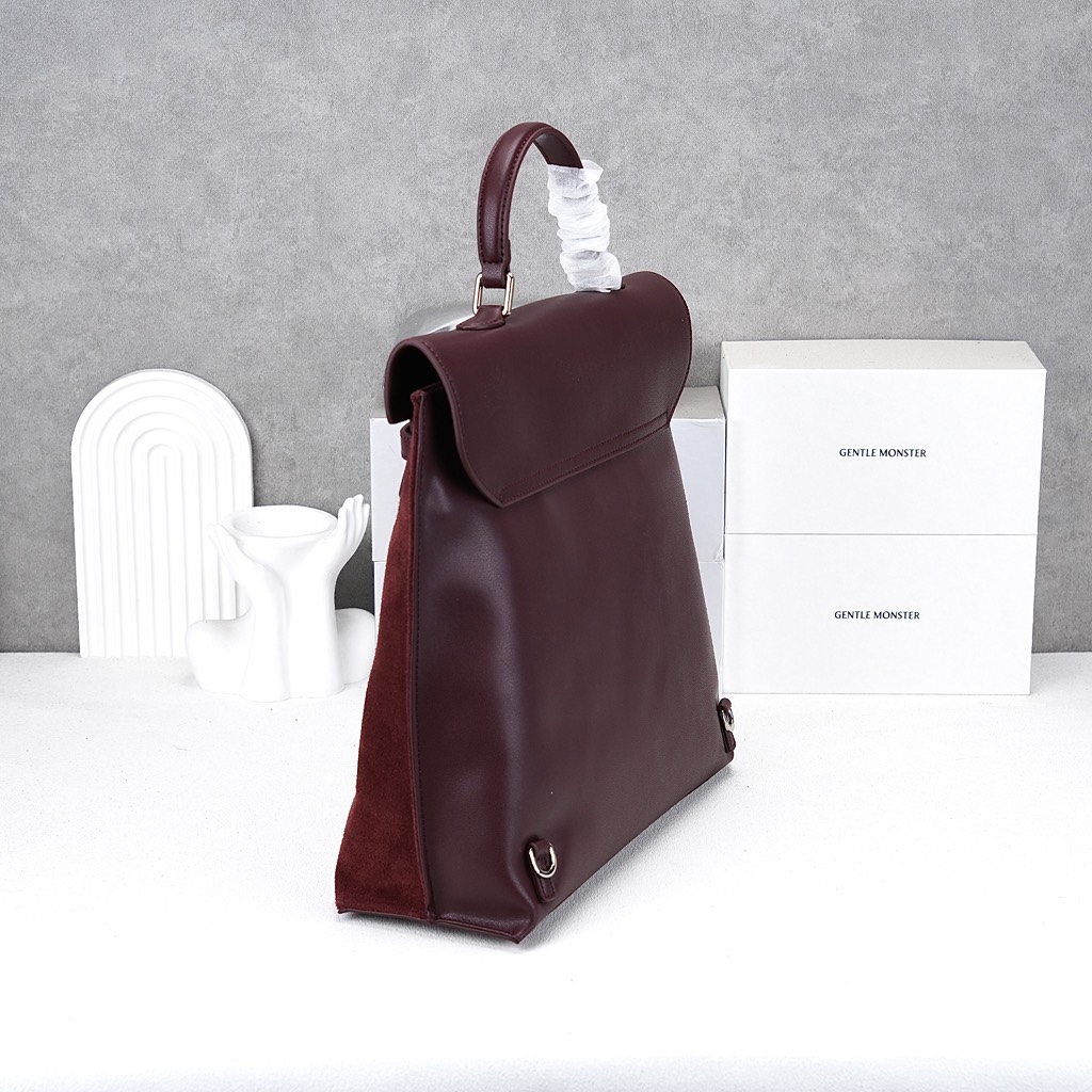 Balo Retro Korea Da Lộn Size 30cm Màu Đỏ Ancora