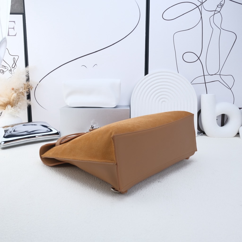 Balo Retro Made In Korea Da Bò 26cm Màu Be