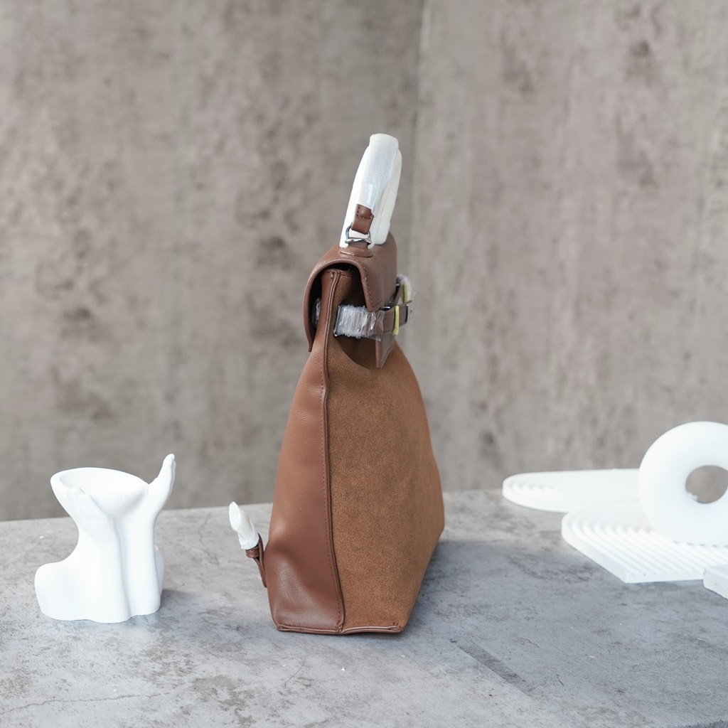 Balo Retro Made Korea Màu Nâu Size 30 cm