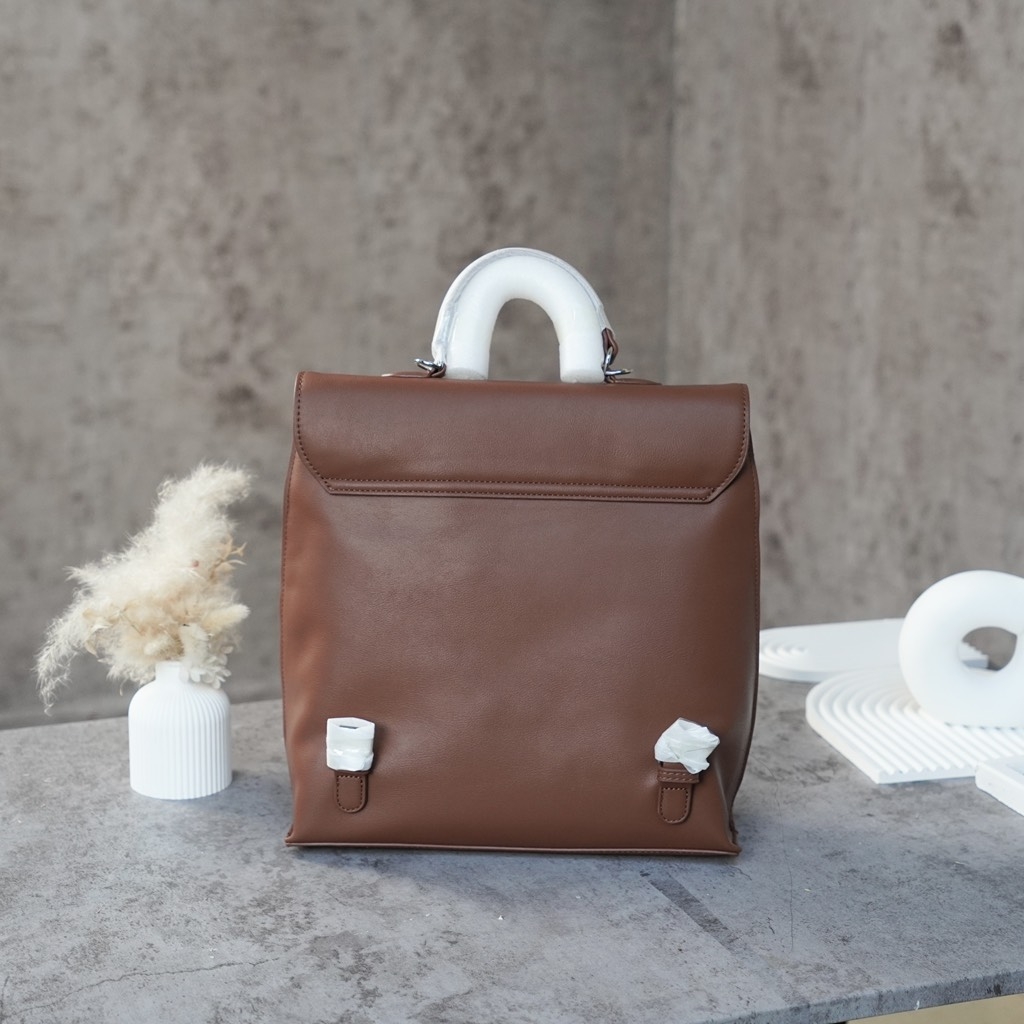 Balo Retro Made Korea Màu Nâu Size 30 cm