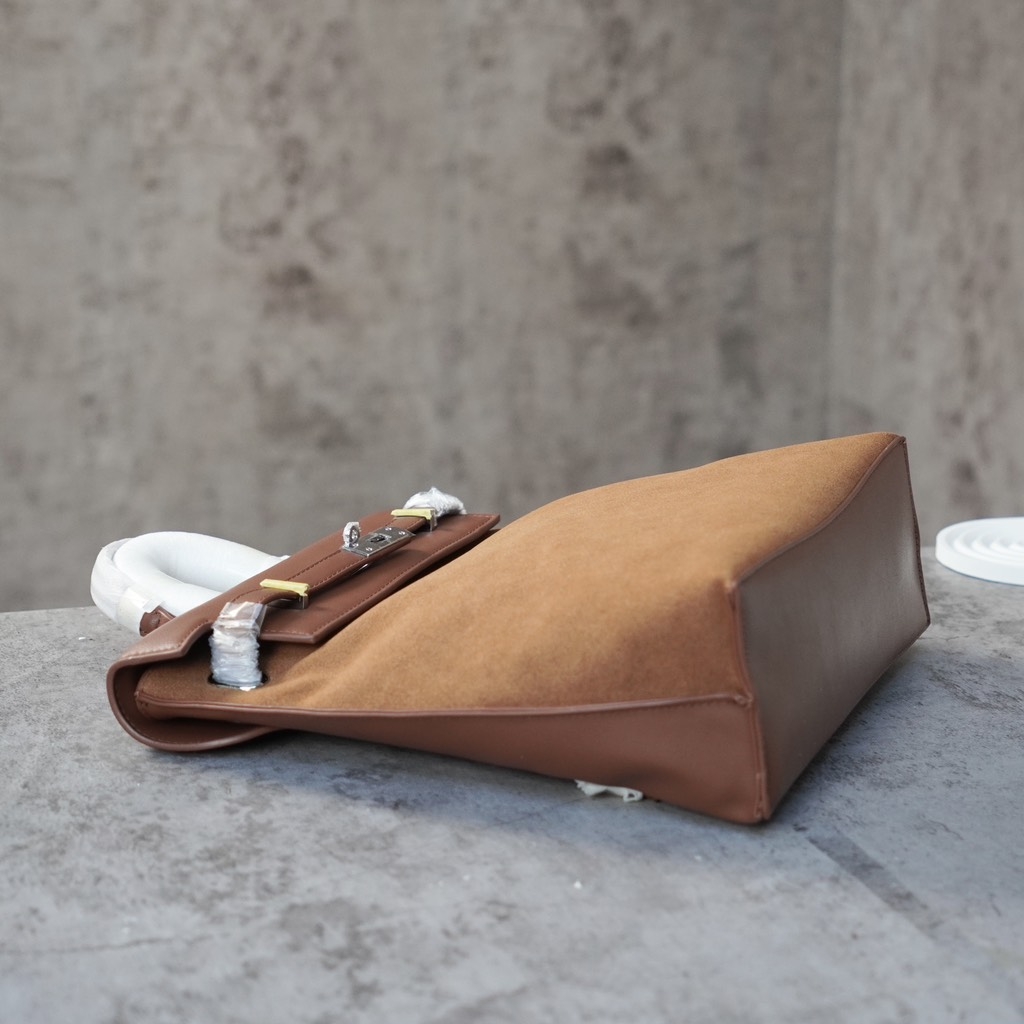 Balo Retro Made Korea Màu Nâu Size 30 cm