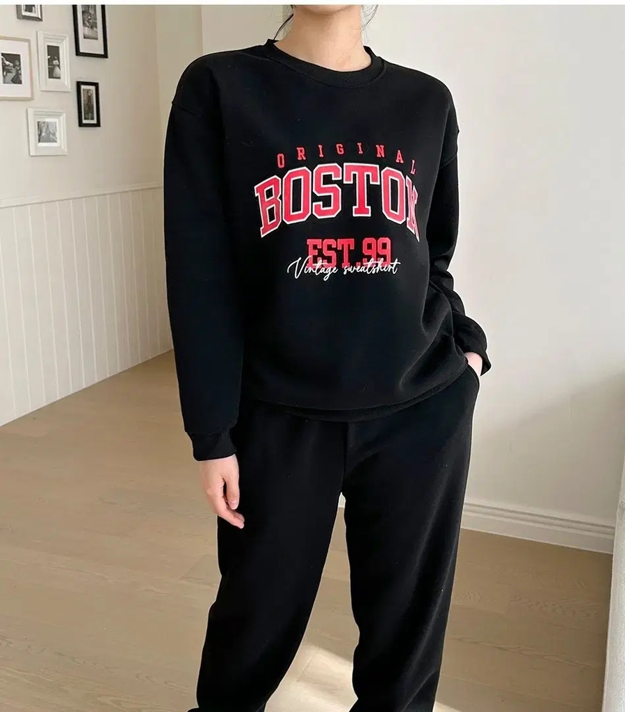 Bộ quần áo nỉ chữ Boston