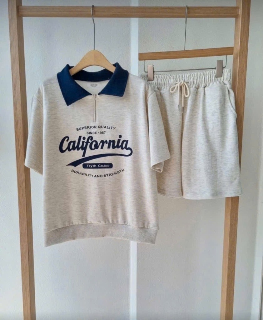 Bộ quần áo Korea chữ California