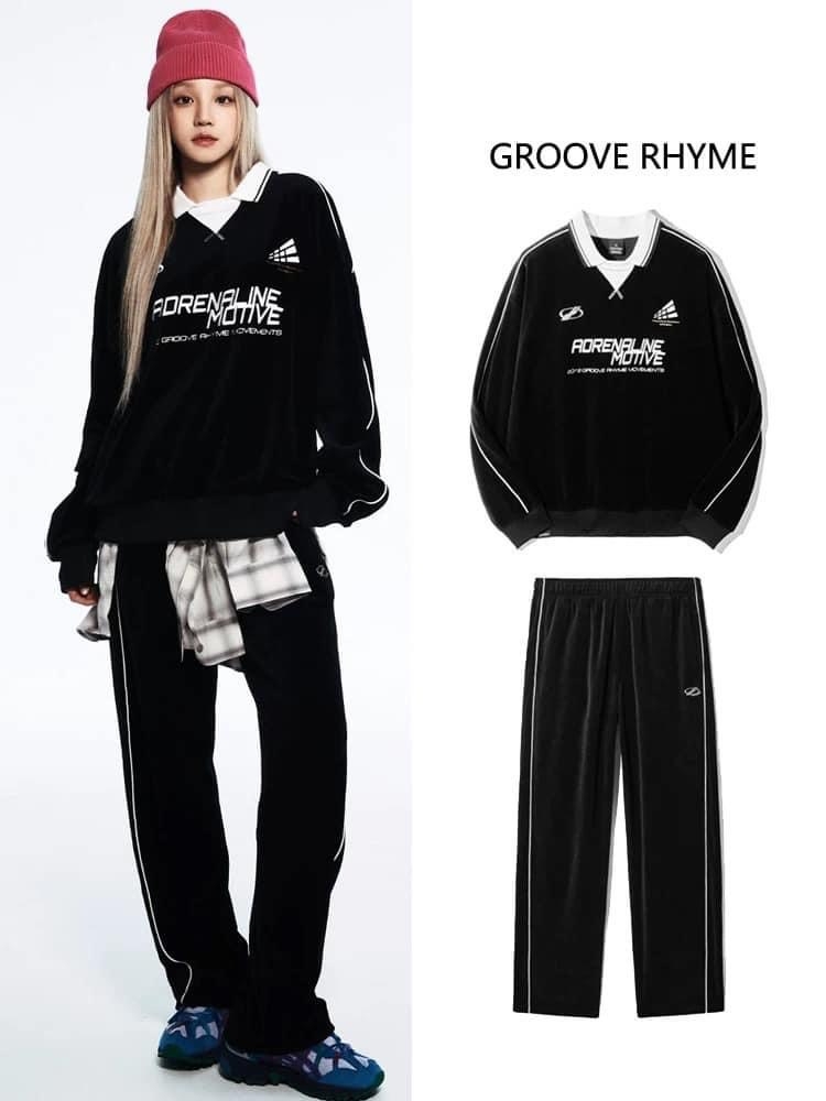 Bộ Quần Áo Nỉ Groove Rhyme Màu Đen