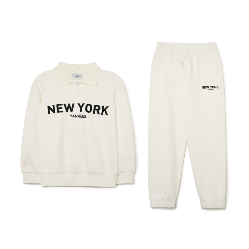 Bộ Quần Áo Nỉ MLB Size Kid Màu Kem