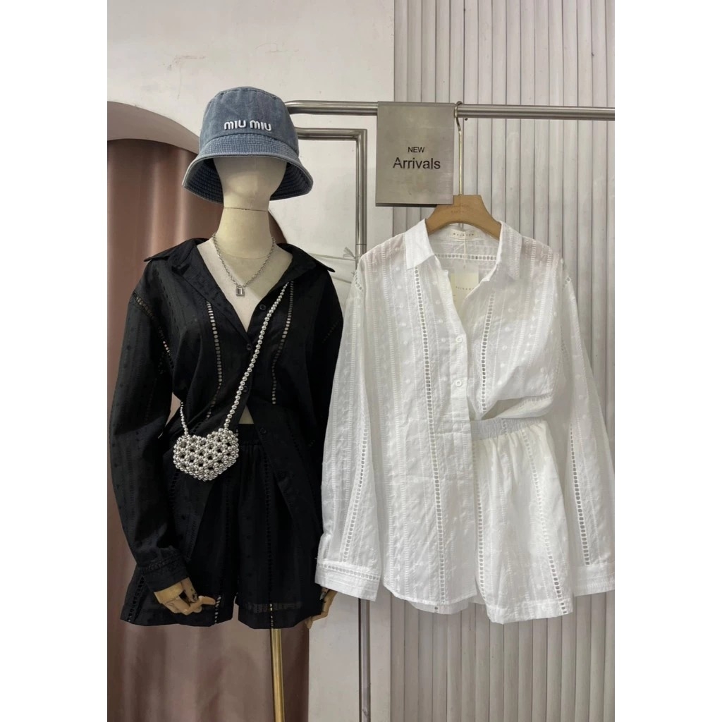 Bộ ren trắng lỗ thoáng