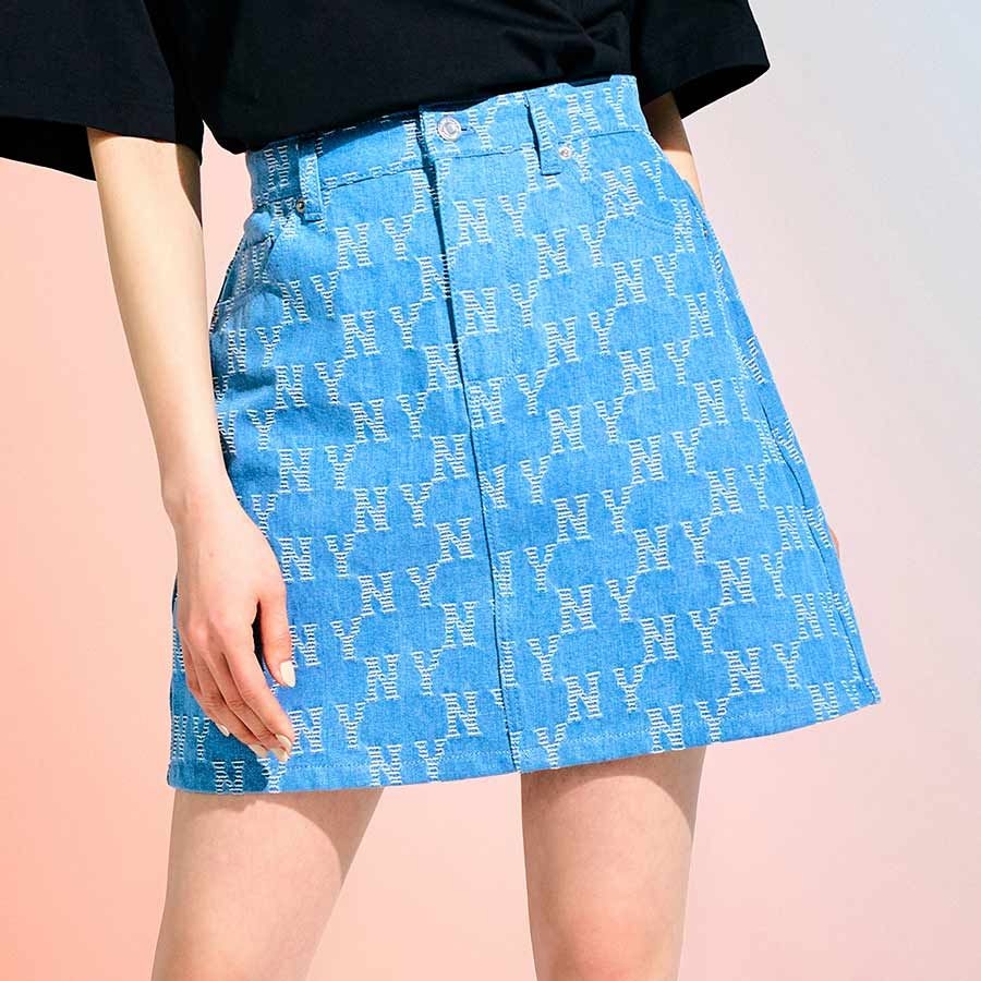 Chân Váy MLB Women's Denim Monogram NY 3FDSM0133-50INS Màu Xanh