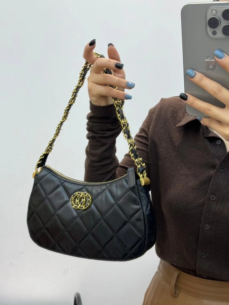 Túi Đeo Vai Nữ Chanel Style Da Bê Remake Korea Size 23cm