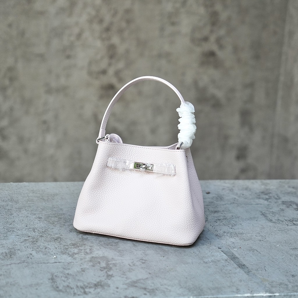 Túi Mini Kelly Bucket Bản Hàn Da Bò