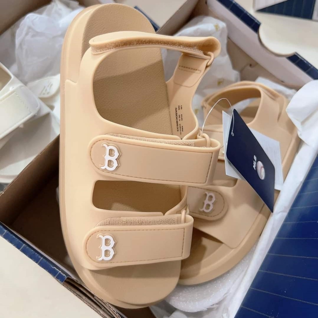 Dép Sandal MLB Chunky Logo Chữ B 3ASDCBS33-43SAL Màu Kem