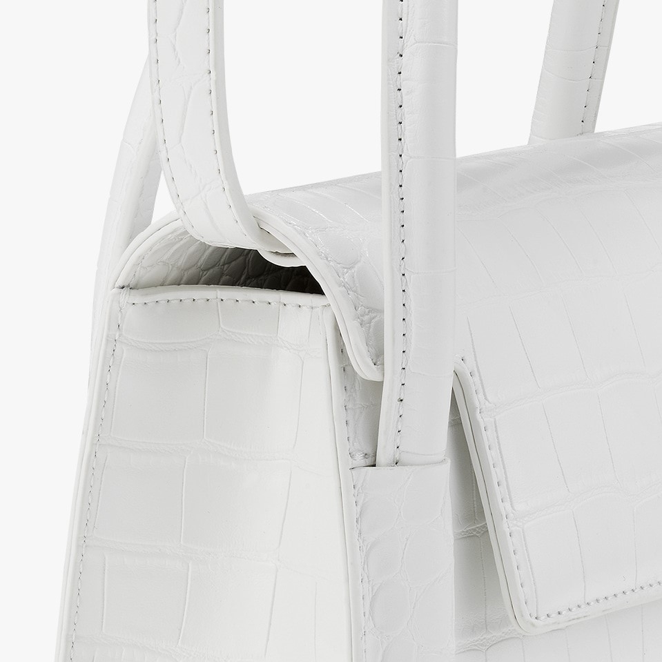 Túi Xách Tay Find Kapoor Marty Bag Crinkled Da Rắn Màu Trắng