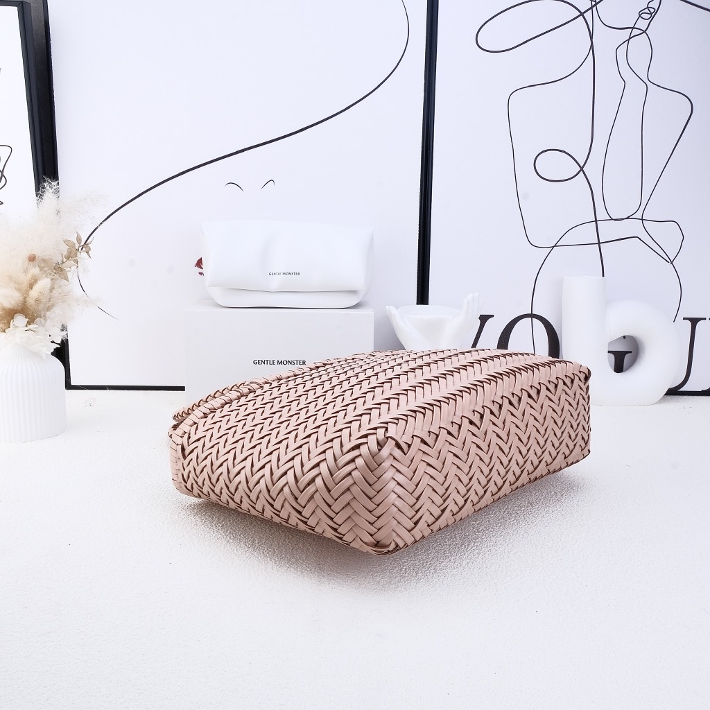 Giỏ Đan Korea Màu Hồng Da Bò Size 26cm