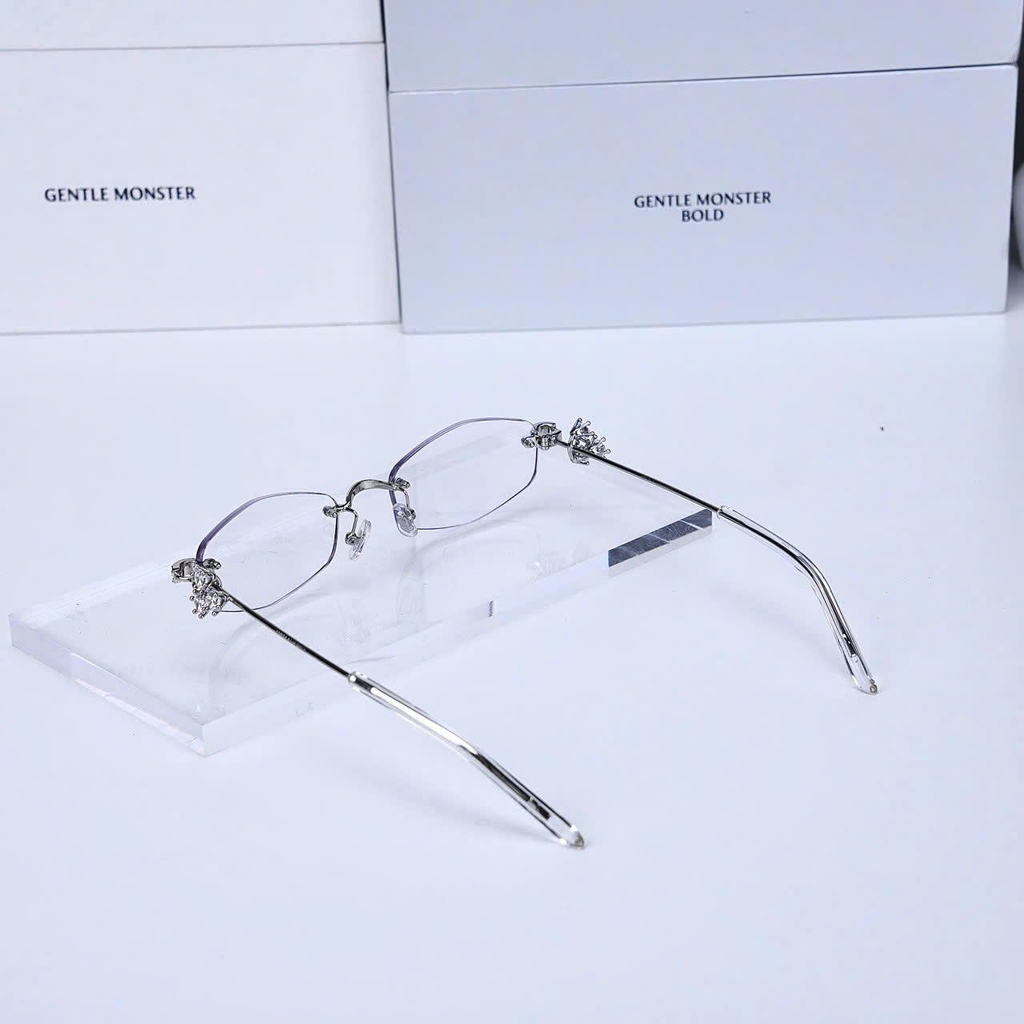 Kính Mát Gentle Monster Jewerly Glitz 02 Màu Trắng