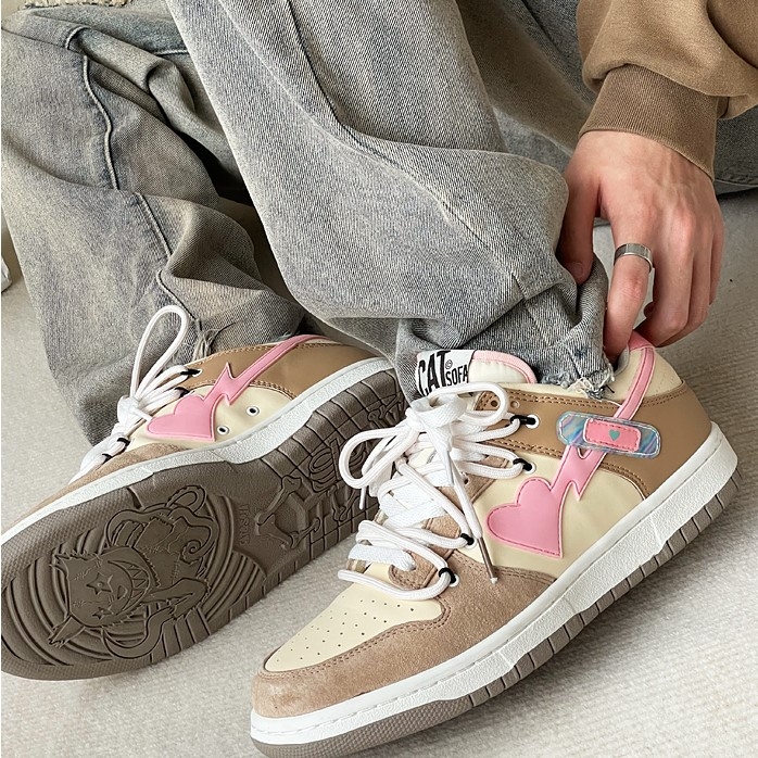 Giầy Sneaker Catsofa Miếng Dán Urgo Màu Hồng