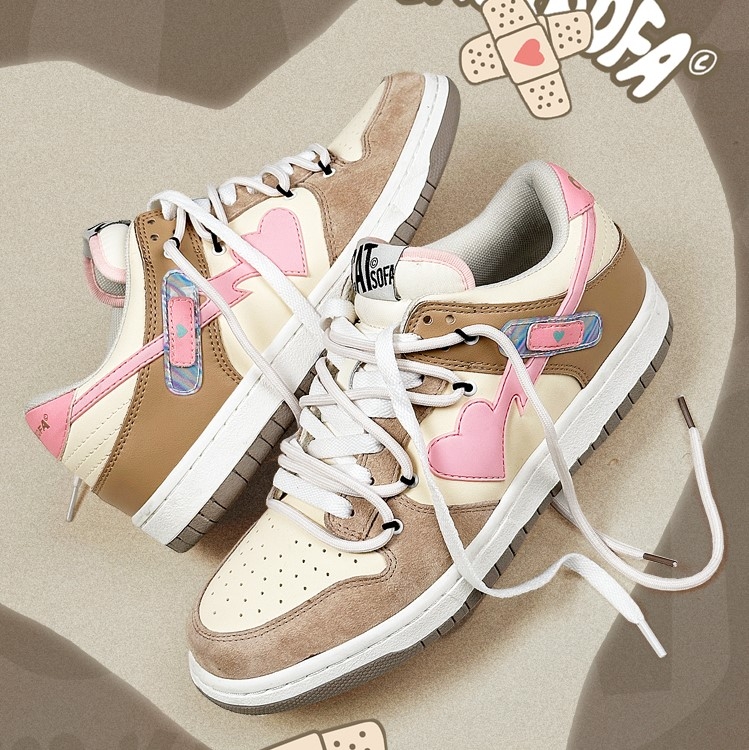 Giầy Sneaker Catsofa Miếng Dán Urgo Màu Hồng