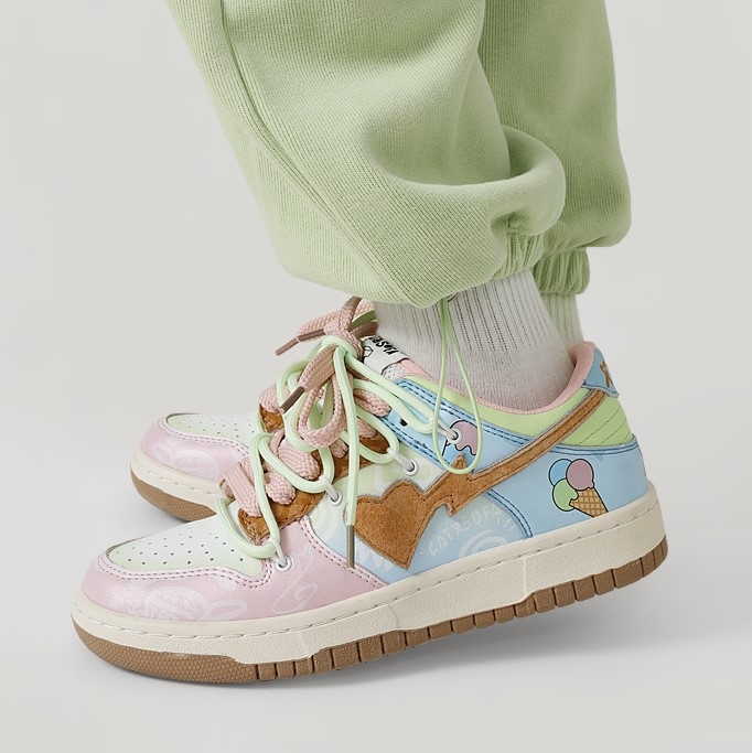 Giầy Sneaker Catsofa Loang Màu Hồng