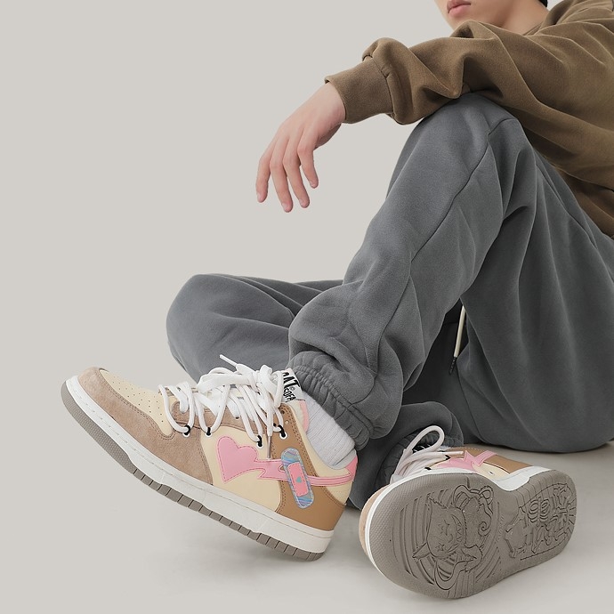 Giầy Sneaker Catsofa Miếng Dán Urgo Màu Hồng