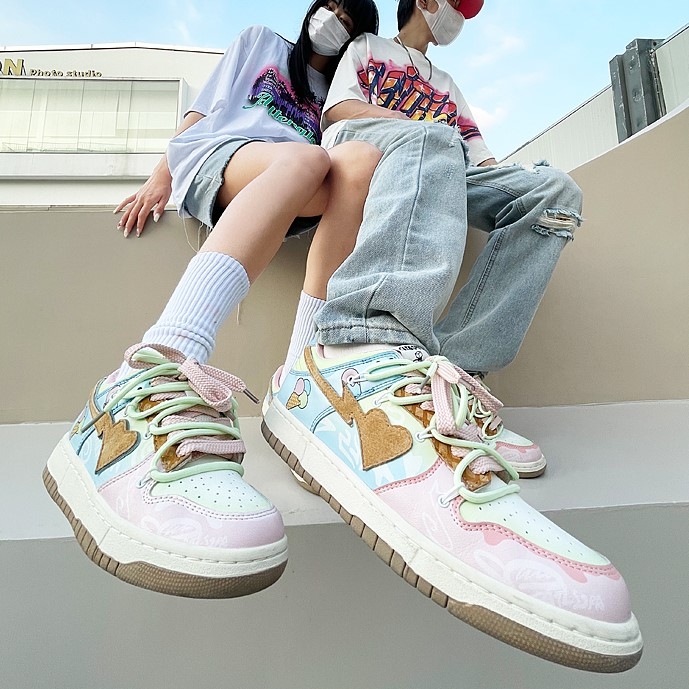 Giầy Sneaker Catsofa Loang Màu Hồng