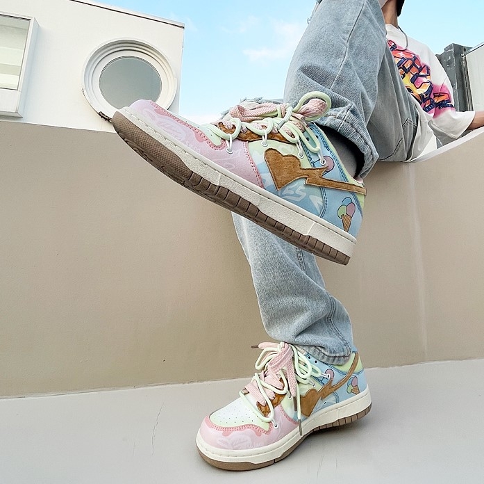 Giầy Sneaker Catsofa Loang Màu Hồng