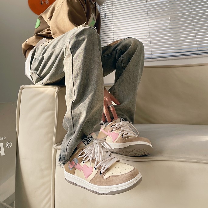 Giầy Sneaker Catsofa Miếng Dán Urgo Màu Hồng