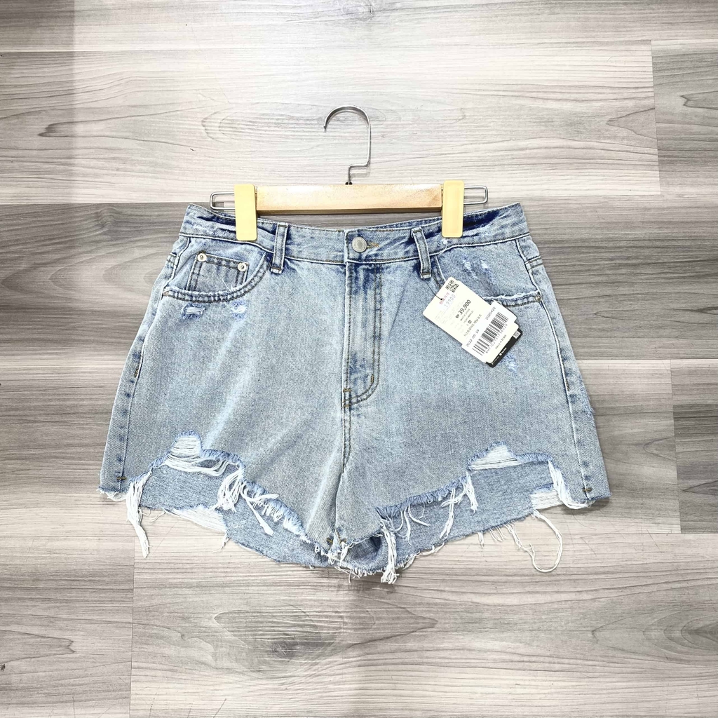 Quần Short Bò Whoau Rách WHTJC2791F Màu Xanh