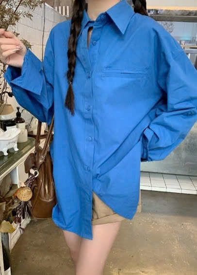 Sơ mi xanh Hàn Quốc