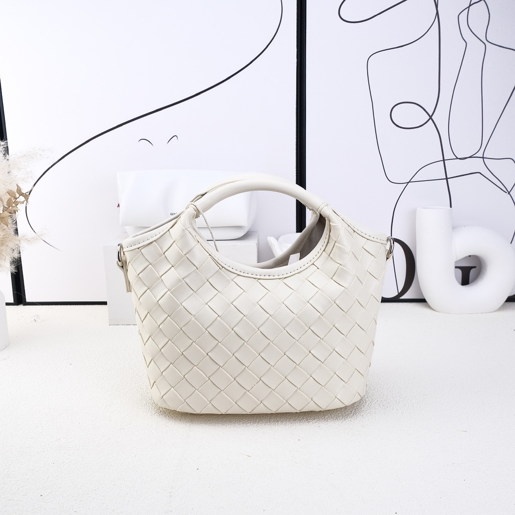 Túi Bucket Tote Korea Màu Kem Size 20 cm