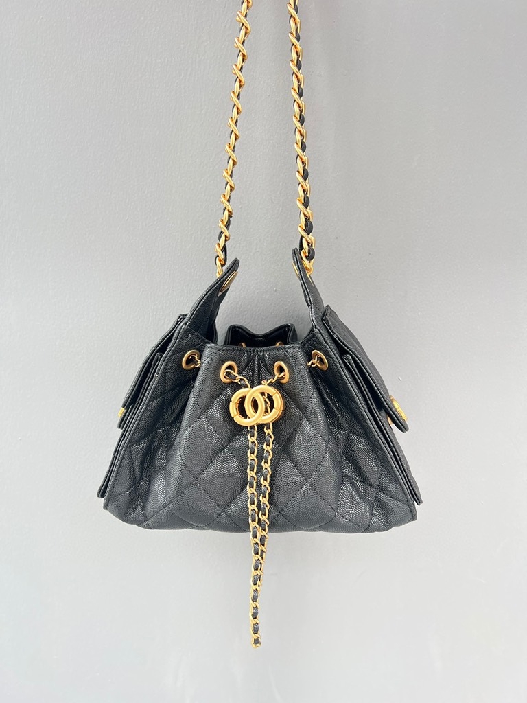 Túi Chanel Bản Hàn Da Caviar Màu Đen