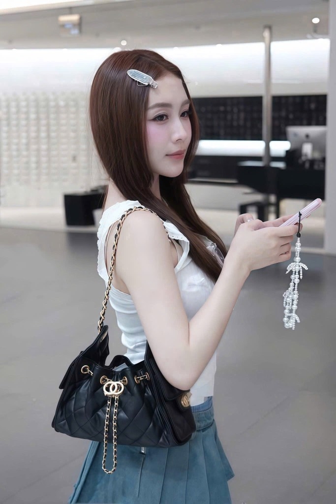 Túi Chanel Bản Hàn Da Caviar Màu Đen