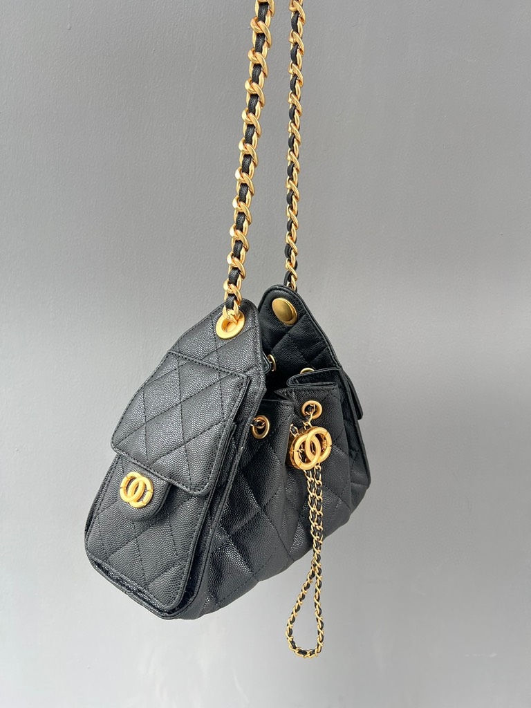 Túi Chanel Bản Hàn Da Caviar Màu Đen