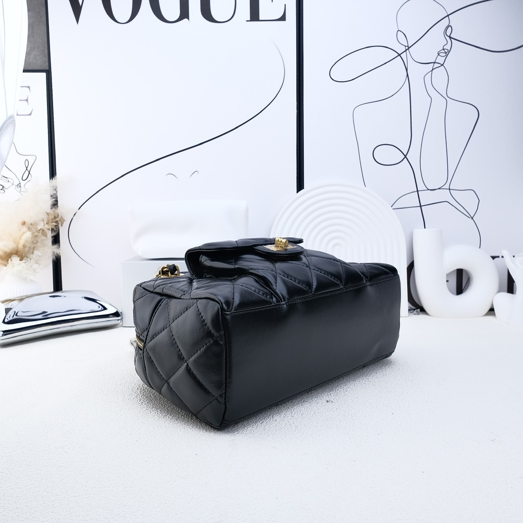 Túi Chanel Helen Bản Hàn Da Bê 26cm Màu Đen