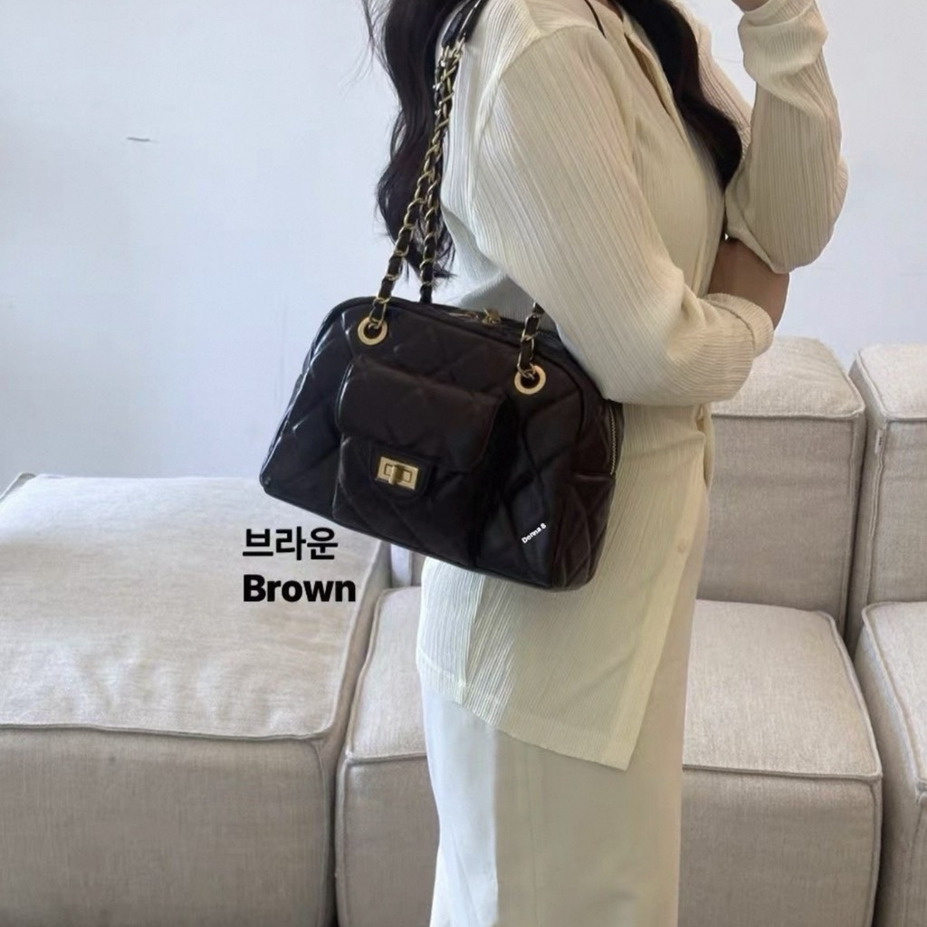 Túi Chanel Helen Bản Hàn Da Bê 26cm Màu Đen