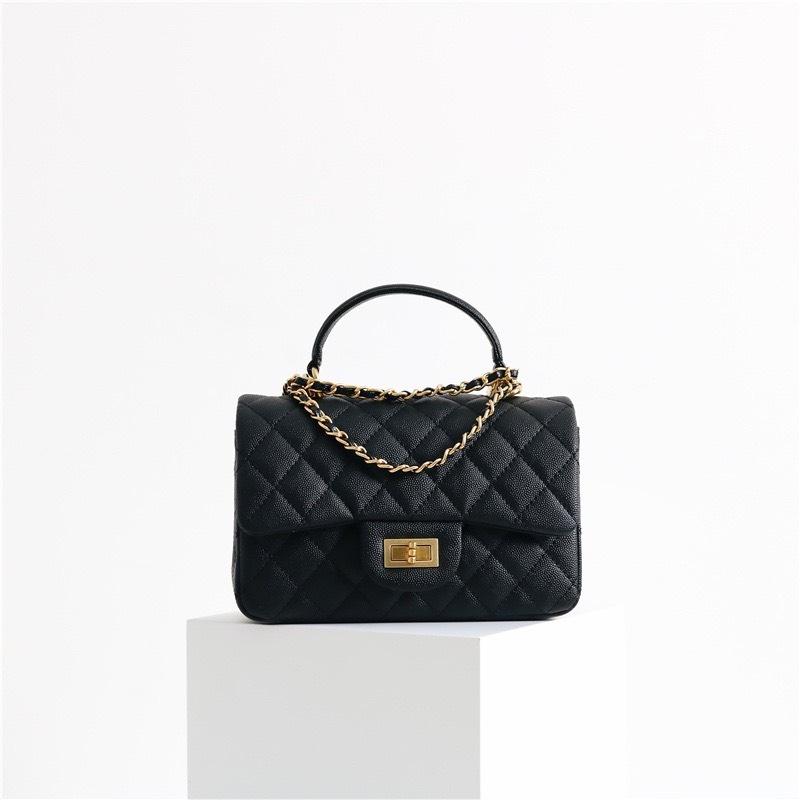 Túi Chanel Remake Hàn Da Caviar 25 cm Màu Đen