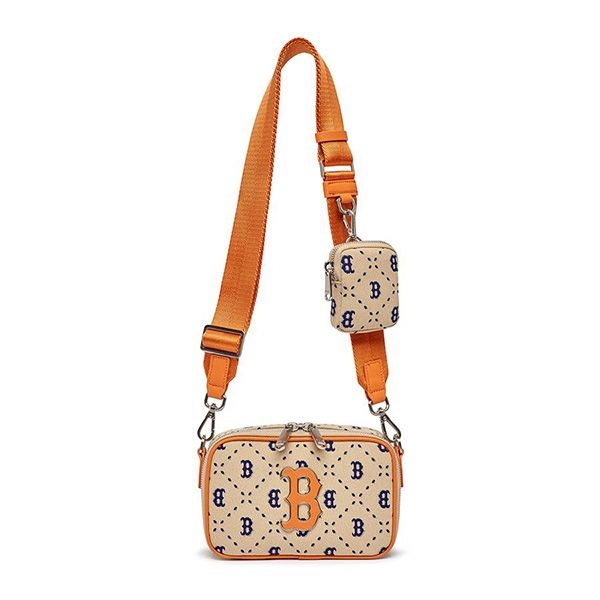Túi Đeo Chéo MLB Dia Monogram Jacquard Mini Boston Red Sox 3ACRS013N-43SAL Màu Kem