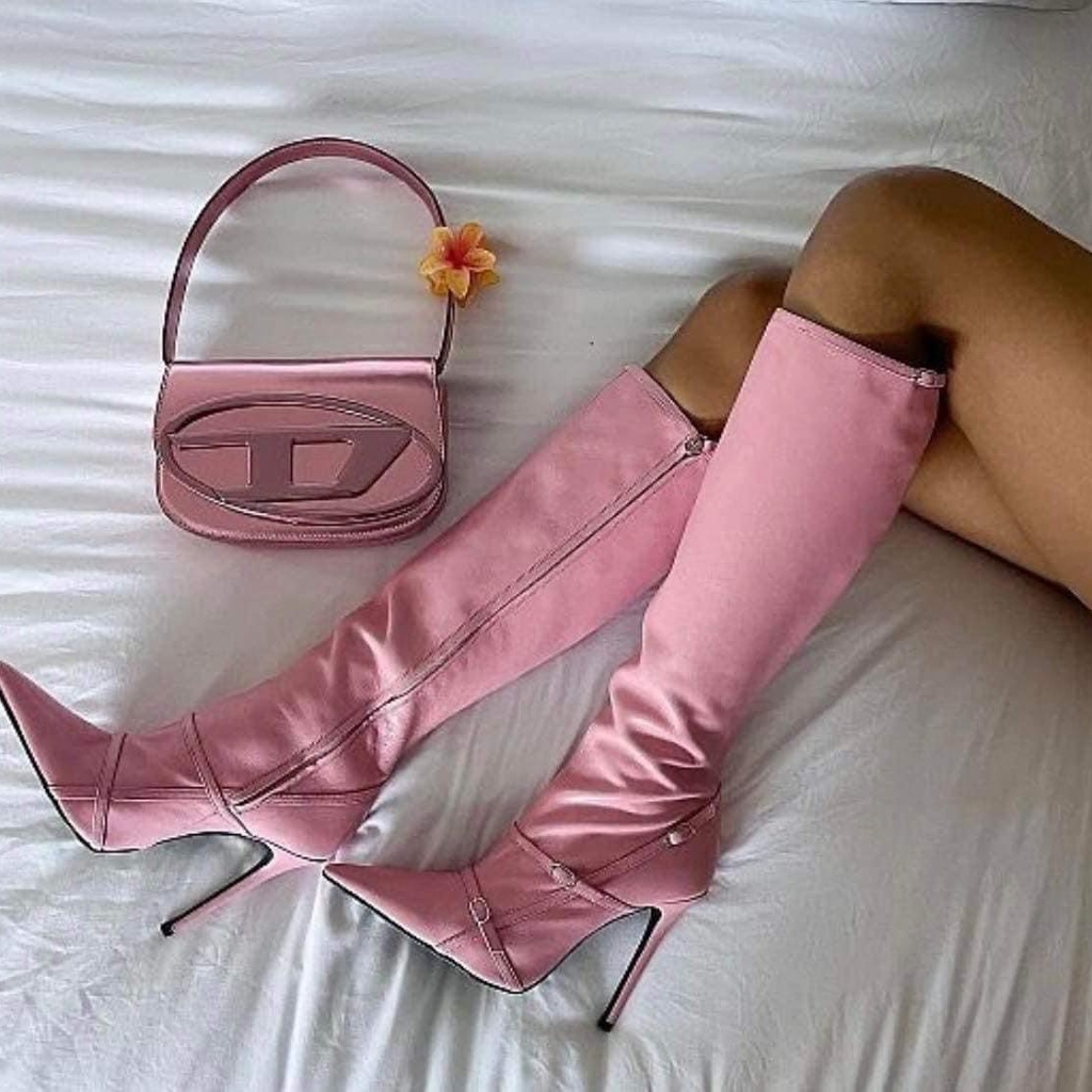 Túi Đeo Vai Diesel Women's Shoulder Bag Mirrored Leather Pink X08396PS202 Màu Hồng