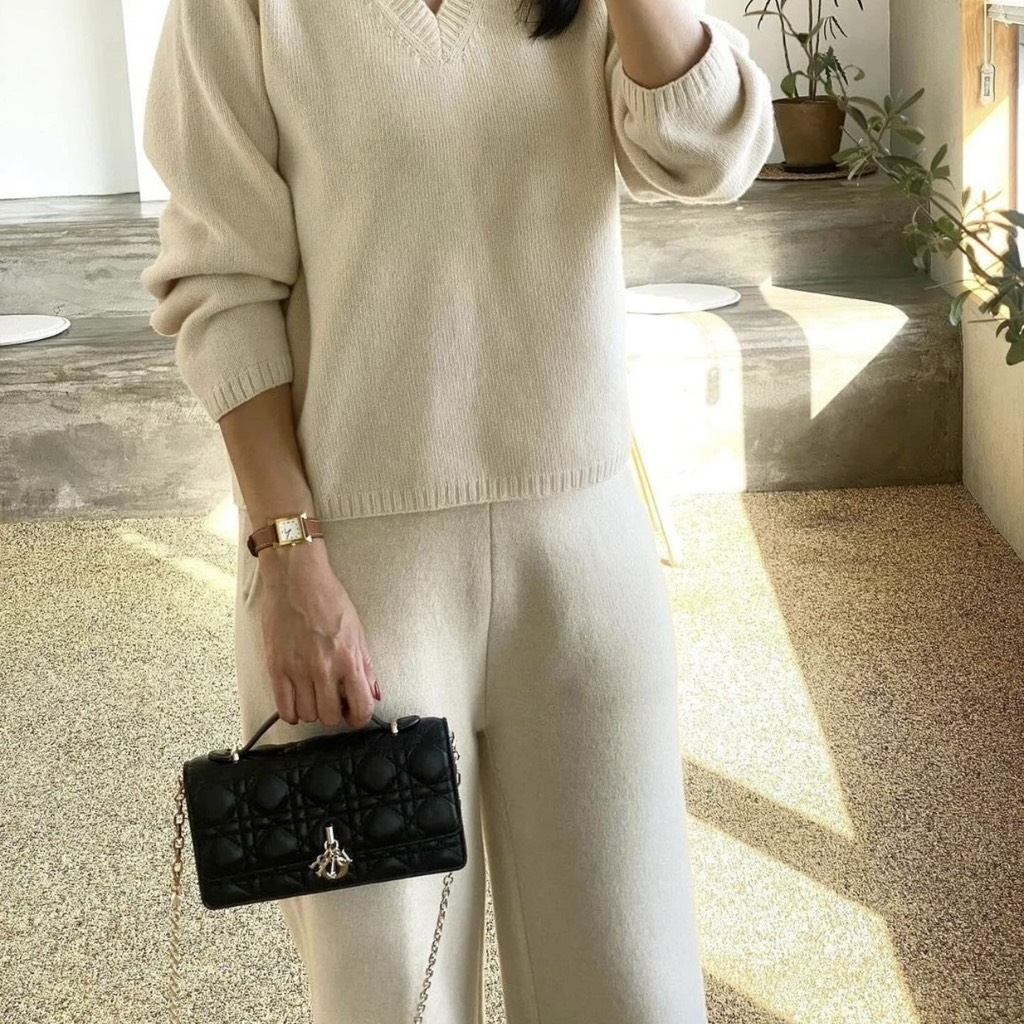 Túi Dior Pochette Lady Bản Hàn Da Cừu 21cm Màu Đen