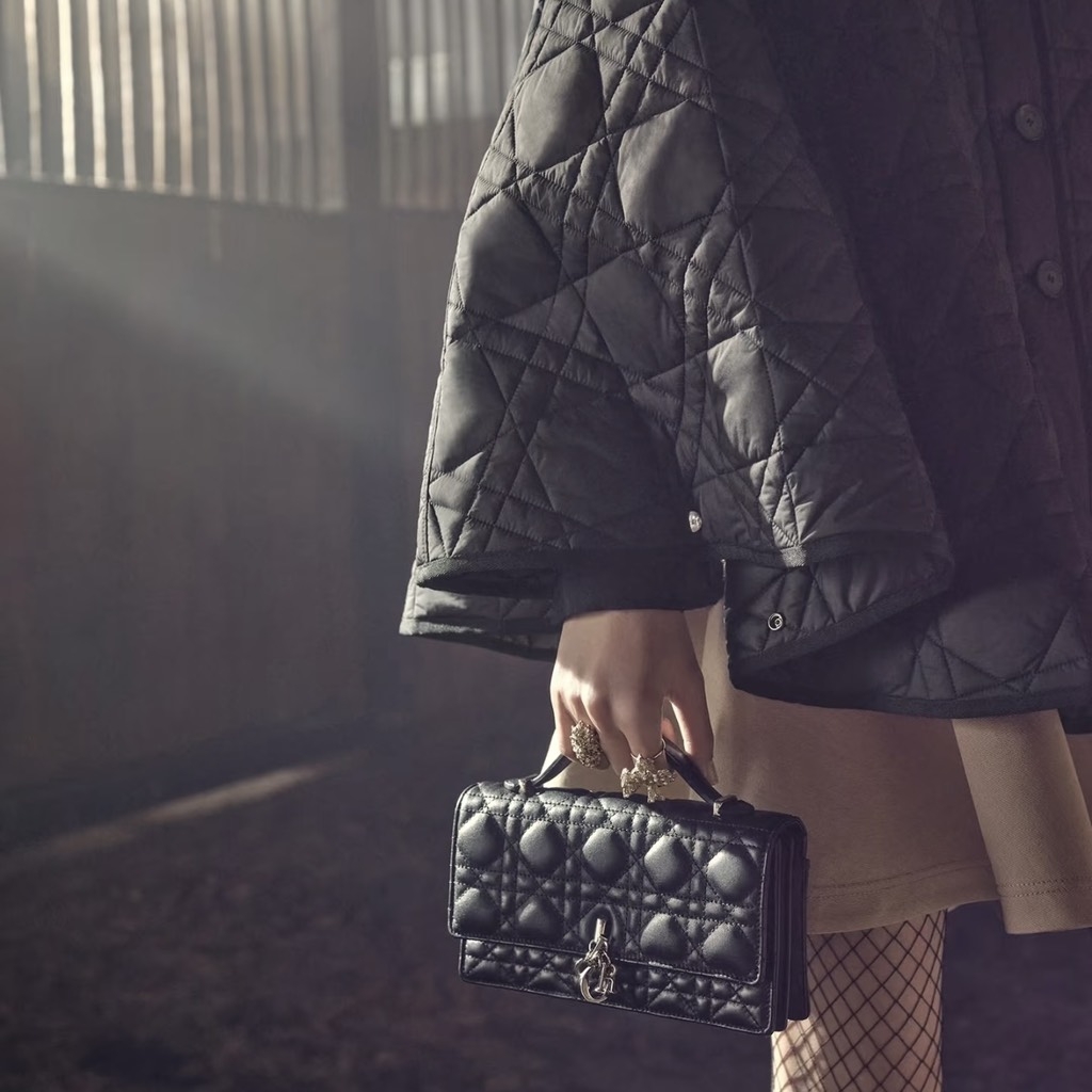 Túi Dior Pochette Lady Bản Hàn Da Cừu 21cm Màu Đen