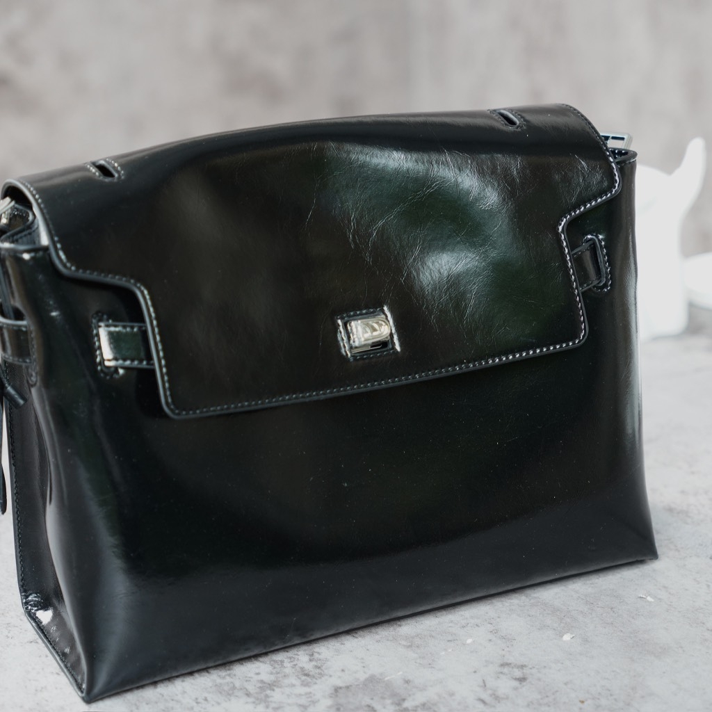 Túi Flap Bag Korea Da Bò Size 33cm Màu Đen