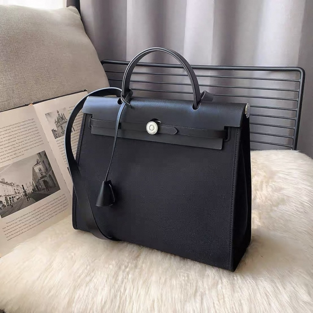 Túi Hermes Herbag Bản Remake Hàn Size 31cm Màu Đen