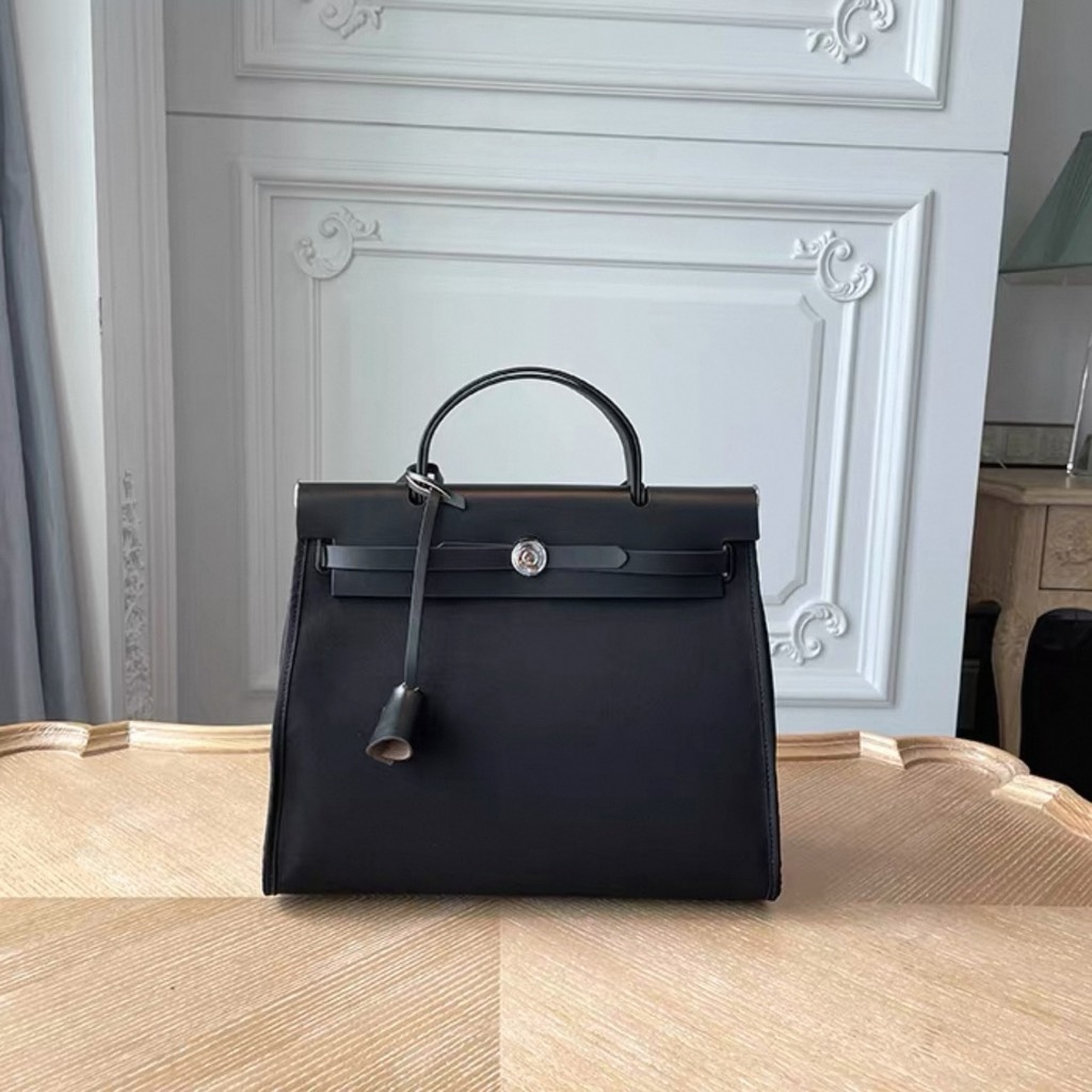 Túi Hermes Herbag Bản Remake Hàn Size 31cm Màu Đen