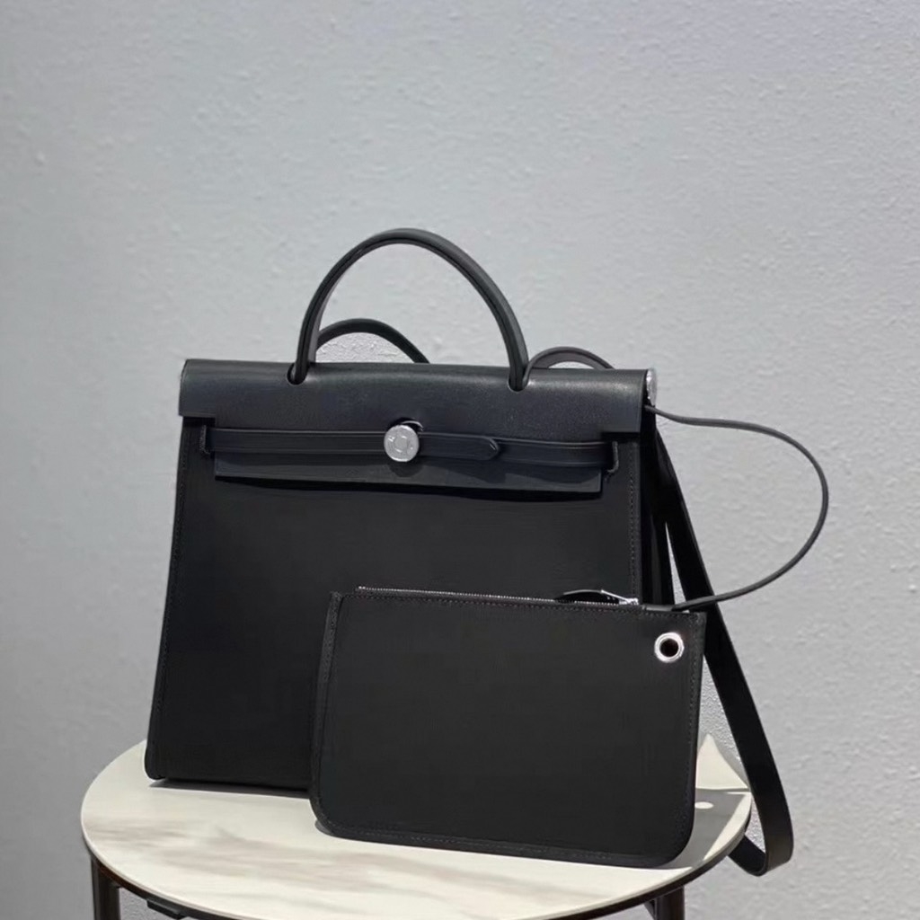 Túi Hermes Herbag Bản Remake Hàn Size 31cm Màu Đen